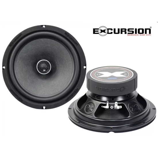 Excursion RX-802 2-drożne współosiowe głośniki samochodowe o średnicy 200mm, tweetery z jedwabną kopułką 20mm - 2ohm, 150/400W, 92dB, 35-20000Hz